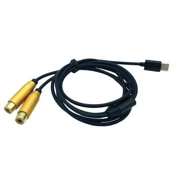 Dual Rca женски към тип-C USB C сигнал видео Av аудио кабел конектор олово кабел