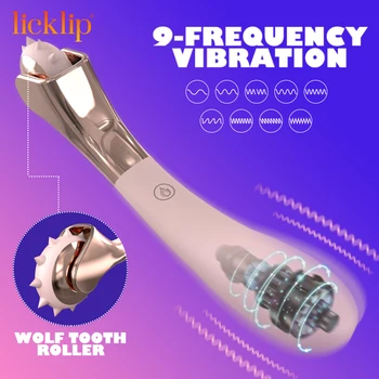 LICKLIP ролков вибратор за жени клитор клитор клитор USB акумулаторна магическа пръчка масажор възрастни стоки секс играчки за жени