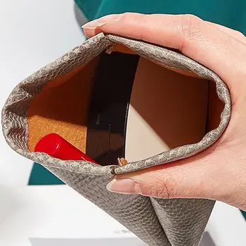 Pattern санитарна салфетка чанта за съхранение на малки предмети чанта червило козметична чанта PU монета чанта листа пролетта чанта жените промяна чанта за съхранение