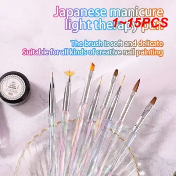 1 ~ 15PCS Японски UV гел живопис рисуване четка акрилни нокти четка лайнер нокти линии рисуване четки за маникюр нокти изкуство