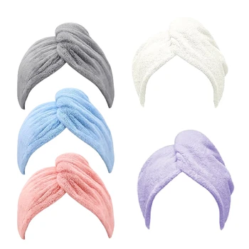 Супер абсорбираща кърпа за коса Wrap 5 Pack Тюрбани за коса за всички типове коса Anti Frizz