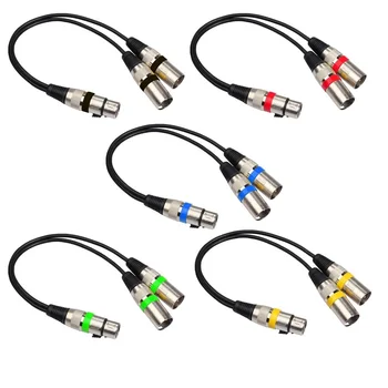 30cm аудио кабел против намотка балансирано предаване 2 в 1 XLR мъжки към XLR женски аудио удължителен кабел за звукова конзола