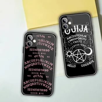 Ouija съвет магически телефон случай за iPhone 14 13 12 11 XS X 8 7 6 плюс мини Pro Max SE 2022 черен компютър TPU стъкло телефон капак