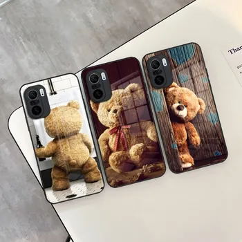 Ted Bear сладък телефон случай стъкло за Xiaomi 13 11 11T 12X 10 12Pro Lite Poco F3 Redmi бележка 10 9 8 Pro 9T 9A X3Pro Coque