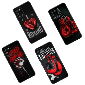 Силни боксови ръкавици Калъф за телефон за Samsung Galaxy A01 A03 Core A04 E A02 A05 A10 A20 A21 A30 A50 S A6 A8 + A7 2018 Черен капак