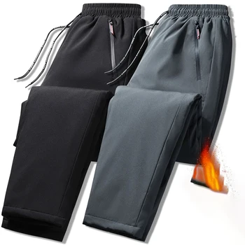 Мъжки ежедневни панталони Зимен памук плюс кадифе удебелени топли панталони Външно облекло Водоустойчив клин Зарядни панталони 2023