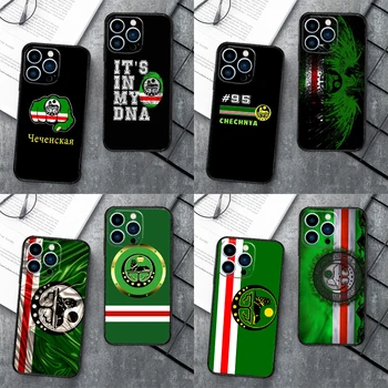 Чеченски Чеченски флаг телефон случай за iPhone 15 11 12 14 Pro Max XR XS Max X 7 8 Plus 13 14 Pro мек силиконов заден капак