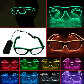 EL тел LED очила Специален затвор светлина нагоре монохромен EL тел блясък нюанси очила w / шофьор за рейв парти Коледа