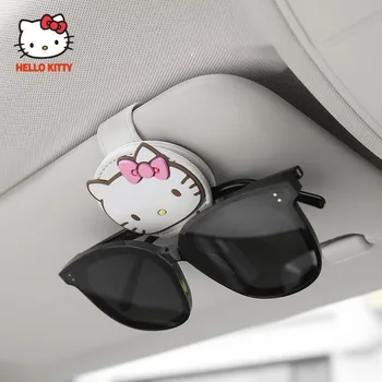 Hello Kitty Sanrios Series аниме кола телефон сенник слънчеви очила Kawaii аниме кола очила очила клип кола съхранение очила случай 23