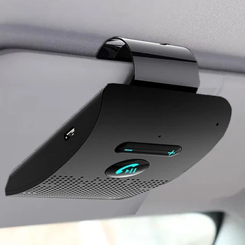 Bluetooth 5.0 Хендсфри комплект за кола Hifi високоговорител 2W безжичен аудио приемник MP3 музикален плейър шумопотискащ клип за сенник