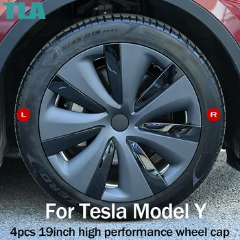 Hubcap 19Inch капачки на колелата Високопроизводителен резервен капак на колелата Пълен капак на джантата за Tesla Model Y 2018-2023 Аксесоари за кола