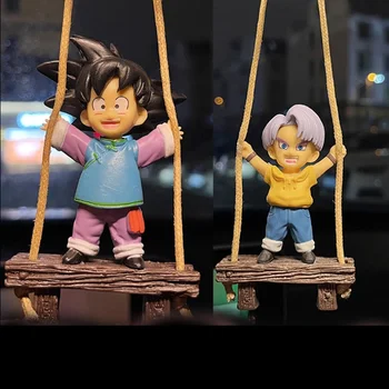 Dragon Ball Son Goku и Trunks Swing Anime Модел Кола Огледало за обратно виждане Орнаменти Подарък за рожден ден Действие Декорации Кола Фигура Играчка
