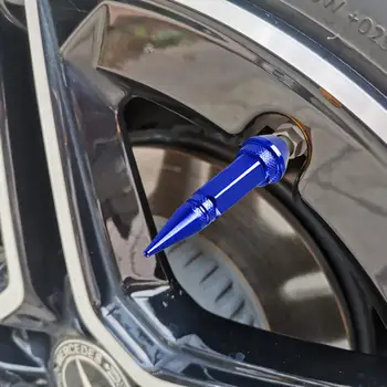  Капак на клапана на гумите 4Pcs Издръжлив дизайн с шипове Износоустойчив велосипед мотоциклет колело клапан капак Аксесоари за велосипеди