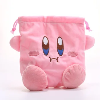 Star Kirby Cartoon чанта за съхранение Плюшена козметична чанта Сладка плюшена играчка Преносим джоб за шнур Kawaii Kirby розова монета чанта подарък