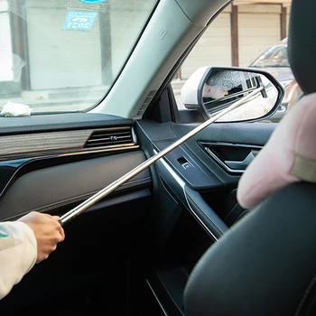  Огледало за обратно виждане на автомобила Телескопична автоматична огледална чистачка 98 см дълга дръжка за почистване на автомобили Инструмент за почистване на огледала Стъкло мъгла Cleaner