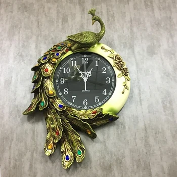 Европейски безшумен стенен часовник реколта цифрови ръце творчески стенен часовник паун необичаен relogio de parede хол декорация