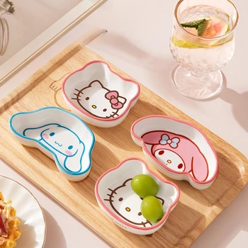 Sanrio Hello Kitty Cinnamoroll Моята мелодия аниме карикатура керамика потапяне чинийка творчески малка чиния сладък kawaii прибори подарък