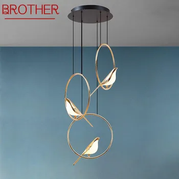 BROTHER Nordic висулка лампа постмодерни реколта кръг LED птица светлина творчески дизайн декор за домашно проучване трапезария спалня