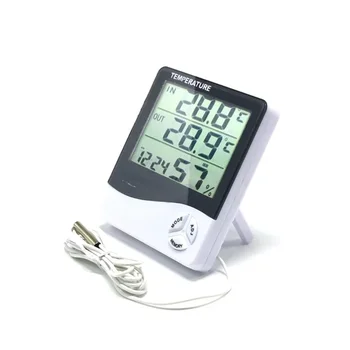 3 в 1 LCD цифров вътрешен открит мулти термометър хигрометър влажност метър часовник