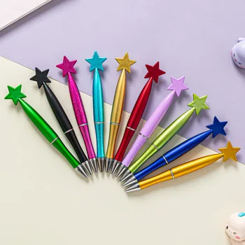 10Pcs звезда форма писалки черно мастило ролер писалки звезда химикалки офис училищни пособия рожден ден подарък химикалка