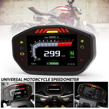 Универсален мотоциклет LCD TFT цифров скоростомер 14000RPM 6 предавка подсветка мотоциклет километраж за 1 2 4 цилиндър