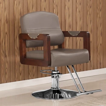 Реколта скандинавски бръснарски стол единичен дизайн регулируеми метални бръснар стол облегалка въртящ Fotel Kosmetyczny салон мебели