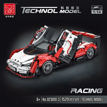 1529pcs Mork Technical McLarened Sabre Super Racing Car Building Blocks Model MOC Kit Bricks Toy for Kid Boys Подаръци 023010