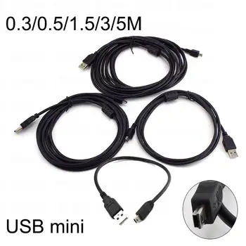 USB Mini зареждане Кабел за данни Зарядно устройство линия 0.3 / 0.5 / 3M T порт конектори За да разширите Car DVR цифров фотоапарат тел 5M високо количество B4