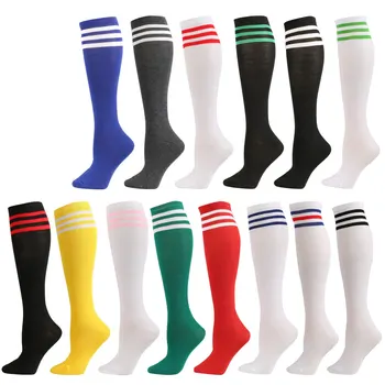 Чорапи Футбол 2 Non Pairs Slip Long Tube Коляното Високи чорапи Чорапи Раирани футболни чорапи Спортни чорапи