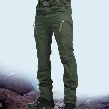 Мъжки тактически мулти джобни панталони Y2k еластичност военни градски тациткални панталони мъже тънки мазнини карго панталони