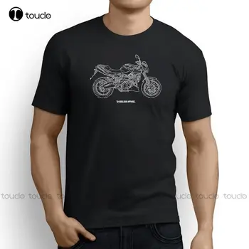 Нов летен стил новост хип-хоп тениски мъже италиански класически мотоциклет фенове Shiver 750 2016 вдъхновен мотоциклет мускулна риза