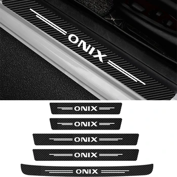 5Pcs/Set Carbon Fiber Car Door Sill Protector Car Rear Bumper Trunk Guard Защитени кожени стикери за Chevrolet Onix