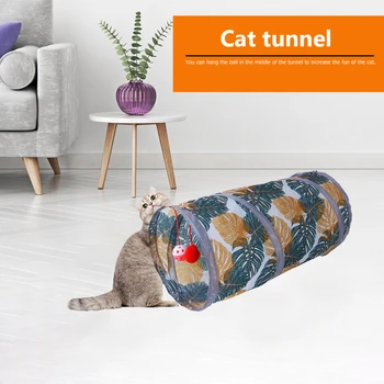 Отпечатани играчки за коткиТунелна тръба Сгъваема сгъваема котка коте Заек игра тунел играчка обучение Интерактивни забавни консумативи за домашни любимци