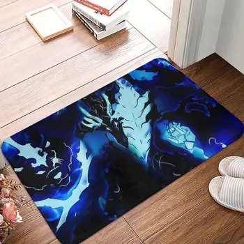 Blue FireBedroom Mat Solo Leveling Adventure Anime Doormat Kitchen Carpet Entrance Door Rug Home Decoration