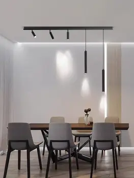 Nordic модерна лента LED ресторант таван лампа без основен дизайн лампа минималистичен бар кухненски остров трапезария pendent лампа