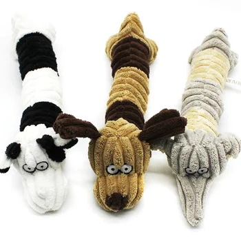 Нов прекрасен домашен любимец кученце играчки дъвчете скърцане писклив плюшен звук крава слон куче животно интерактивни хвърляне играчки