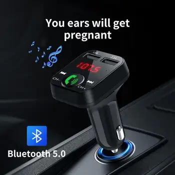 U Диск Fm предавател Безжичен двоен USB комплект за кола Handfree 2023 Mp3 Музикално зарядно за кола Bluetooth Tf карта Интериорни аксесоари Мини