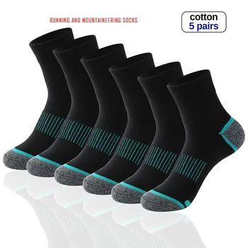 5 чифта висококачествени мъжки чорапи случайни дишащи спортни чорапи за бягане мъжки памучни чорапи зимни черни чорапи мъже големи