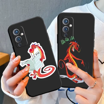 Disney Mulan дракон Mushu телефон случай за OnePlus 10 9 RT R 8 7 6 T Pro 5G Nord 2 N10 N100 CE CE2 N20 N200 черен капак