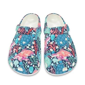 Beliodome морска костенурка дизайн жени сабо градински обувки лек приплъзване на сандали открит ходене чехъл плаж Sandalias Mujer