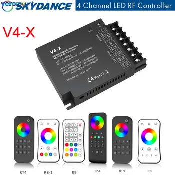 Skydance V4-X 4CH LED контролер 12V 24V DC 2.4G безстепенно дистанционно управление за затъмняване едноцветен CCT RGB RGBW лентов контролер