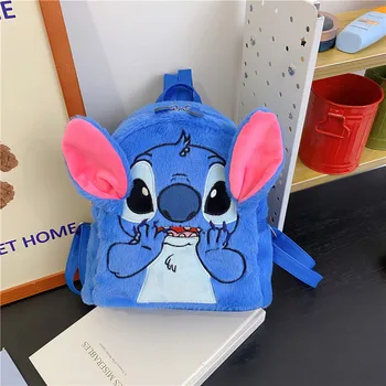 2024 Ново сладко момиче плюшена раница Дамски Ins Японски карикатура Забавни Студент Малка ученическа чанта Stitch Disney Y2k чанта Kawaii