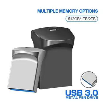 2TB Метален Pendrive USB 3.0 Оригинален U диск флаш памети Високоскоростен 1TB преносим USB памет Аксесоар TYPE-C адаптер